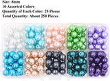 Mandala Crafts Glass Pearl Beads for Jewelry Making Spacers – Loose Faux Pearls for Crafts – Loose Fake Pearls for Jewelry Making Craft Pearls Vase Fillers