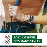 Mandala Crafts Leather Wrap Bracelets for Women & Teens – Rhinestone Metal Studded Wrap Leather Bracelet for Women Girls - Yellow Multilayer Leather Bracelet