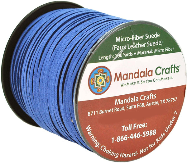 Mandala Crafts Faux Suede Cord - Flat Vegan Leather Cord for Jewelry Making Beading - Micro Fiber Leather String Cord Leather Lace for Leather Lacing Necklace Bracelet