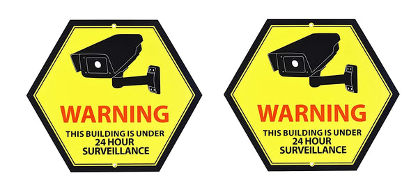 Mandala Crafts 24 Hour Video Surveillance Sign, Security Camera Sign, Aluminum Warning Sign for Outdoors, Homes, Businesses, CCTV Recording