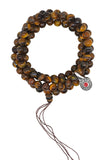 Yoga Meditation 8mm Tiger Eye 108 Prayer Beads Mala Necklace with a Charm