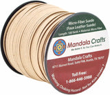 Mandala Crafts Brown Faux Suede Cord - Flat Vegan Leather Cord for Jewelry Making Beading - Micro Fiber Leather String Cord Leather Lace for Leather Lacing Necklace Bracelet 2.65mm 100 Yards