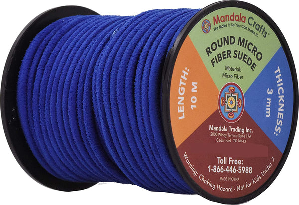 Mandala Crafts Vegan Leather Cord Faux Suede Cord for Jewelry Making – Round Suede Lace from Micro Fiber – Suede String Leather Cord for Beading Lacing Crafts 11 Yards