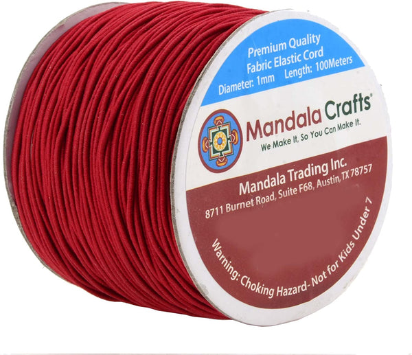 Mandala Crafts 1mm Elastic Cord Stretchy String for Bracelets, Necklaces, Jewelry Making, Beading, Masks; 109 Yards