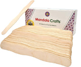 Fan Handle, Craft Stick, Wooden Paddle Kit for Wedding, Program, Auction Bidding, Paint, Popsicle; Jumbo Pack by Mandala Crafts