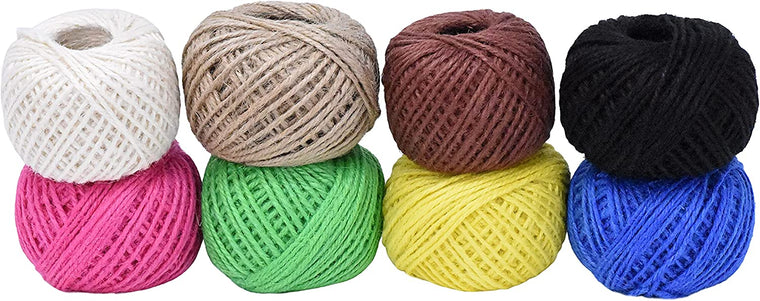 Mandala Crafts Colored Jute Twine String for Crafts – Hemp Rope Hemp Twine for Gift Wrapping Jewelry Making – Garden Twine for Gardening