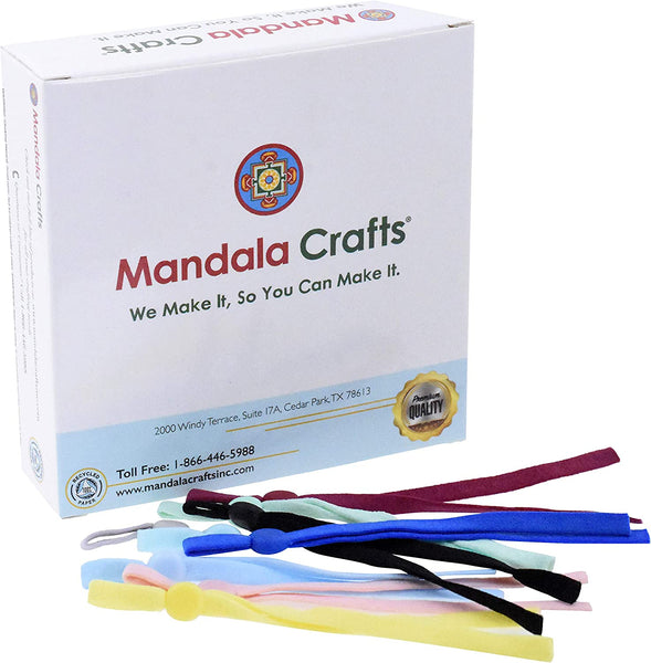 Mandala Crafts ¼ Inch Elastic String for Mask Band with Mask Adjuster Cord Lock for Face Mask Adjustable Ear Loop Strap DIY Mask Making Supplies 100