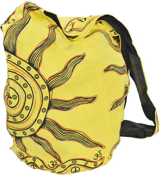 Hippie Sun Life Cotton Shoulder Bag | Purses-Bags | Multicoloured |  Vacation, Beach, Floral, Printed, Bohemian