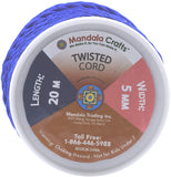 Mandala Crafts Rayon Twisted Cord Trim, Shiny Viscose Cording for Home Décor, Upholstery, Curtain Tieback, Honor Cord