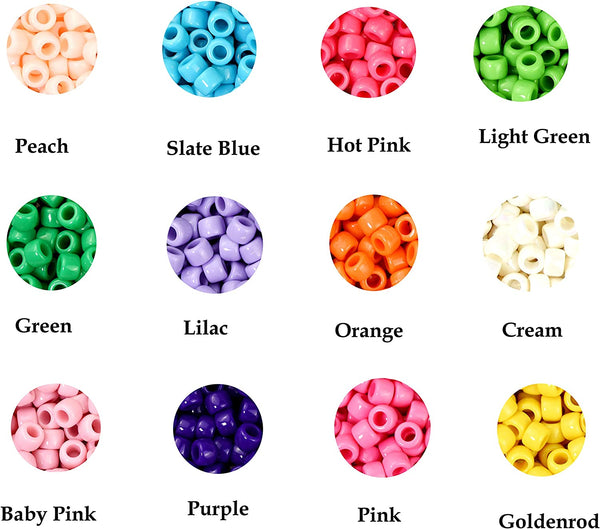 Pony Beads, 4200pcs 28 Colors Plastic Beads for Craft Bracelets Making,  Hair Beads for Braids, Colored Beads for DIY Projects - Individually  Wrapped