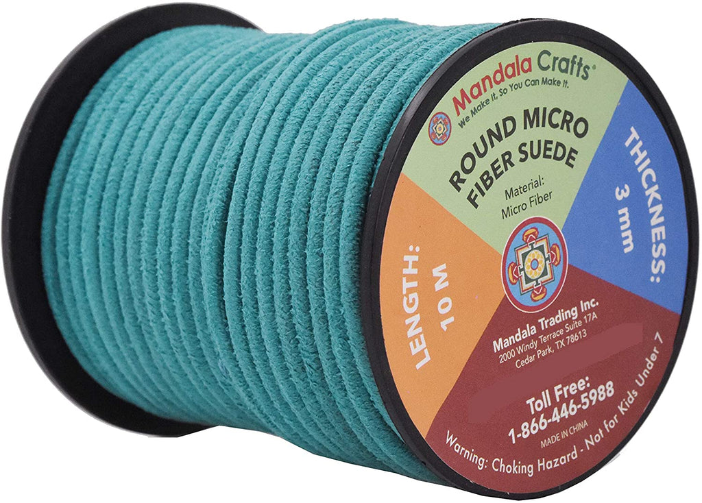  Mandala Crafts Vegan Leather Cord Faux Suede Cord for Jewelry  Making – Round Suede Lace from Micro Fiber – Suede String Leather Cord for  Beading Lacing Crafts 11 Yards 3mm Blue