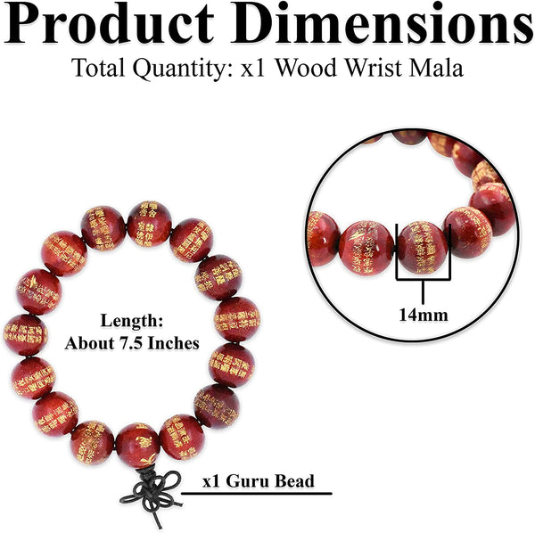 MILAKOO 5 Pcs Wood Prayer Bead Bracelet Mala Beaded Bracelets for Men Women  8mm