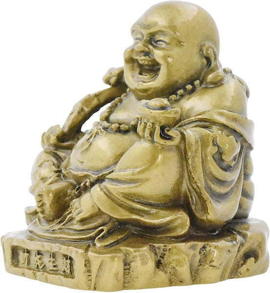 Mandala Crafts Laughing Happy Small Buddha Statue Figurine for Lucky Home Décor Gift