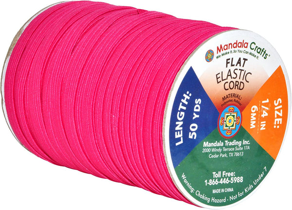 Mandala Crafts Flat Elastic Band, Braided Stretch Strap Cord Roll for –  MudraCrafts