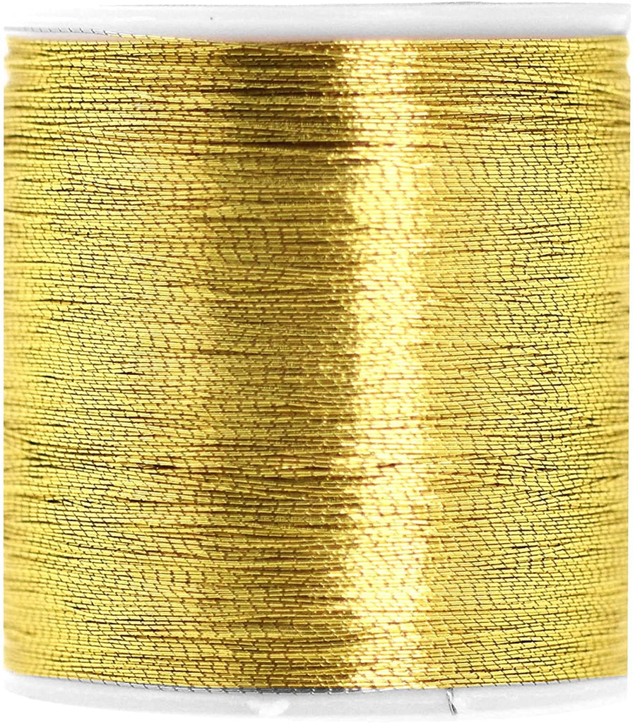 Mandala Crafts Metallic Embroidery Thread Set – Gold Metallic