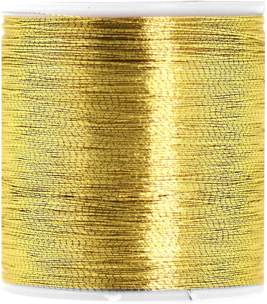 Mandala Crafts Metallic Embroidery Thread Set – Gold Metallic Thread for Sewing Machine and Hand Decorative Sewing – 218 Yards 200M Gold Thread for Embroidery Needle Work