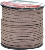 Mandala Crafts Brown Faux Suede Cord - Flat Vegan Leather Cord for Jewelry Making Beading - Micro Fiber Leather String Cord Leather Lace for Leather Lacing Necklace Bracelet 2.65mm 100 Yards