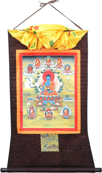 Mudra Crafts Thangka Wall Hanging Thanka Painting – Handmade Tibetan Thangka Painting - Tibetan Tangka for Meditation Yoga Buddhist Decor