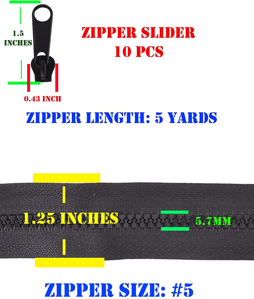 GRAB BAG 10 Yards Zipper Tape Nylon Coil #5