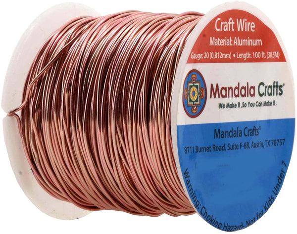 Mandala Crafts Anodized Aluminum Wire for Sculpting, Armature, Jewelry Making, Gem Metal Wrap, Garden, Colored and Soft, 1 Roll(16 Gauge, Magenta)