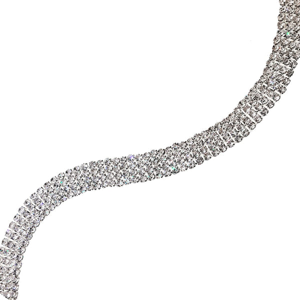 Mandala Crafts DIY Rhinestone Chain – Rhinestone Trim Cup Close Chain - Rhinestone Roll Crystal Chain Rhinestones for Crafts Sewing Jewelry Making Decoration 1 Row 2mm 20 Yards Silver