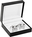 Mandala Crafts Stainless Steel Initial Cufflinks for Men, Alphabet Letter Cuff Links for Gifts (M)