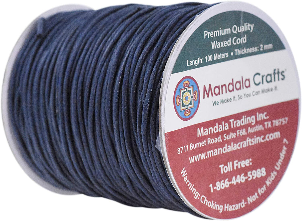 Mandala Crafts Size 1.5 mm Assorted Waxed Cord for Jewelry Making,165 yds Assorted Waxed Cotton Cord for Jewelry String Bracelet Cord Wax Cord