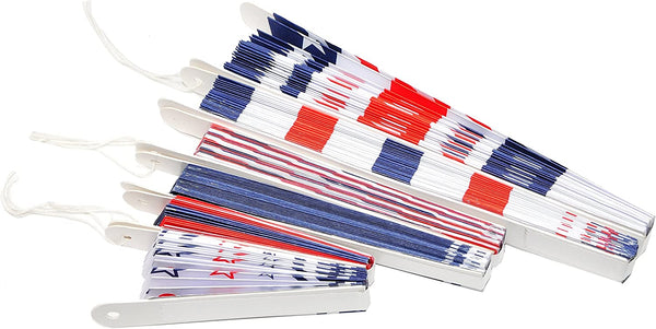Mandala Crafts Patriotic Red White and Blue Decoration American Flag Paper Fan Set for 4th of July, Independence Day, USA Holiday, Election, Political Party