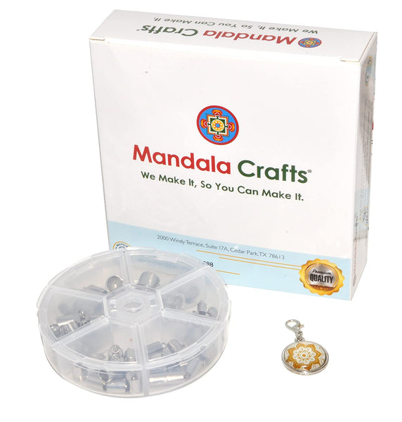 Mandala Crafts Stainless Steel Kumihimo Cord End Cap, Clasp, Ribbon Clamp, Bail Jewelry Finding Supplies Starter Kit