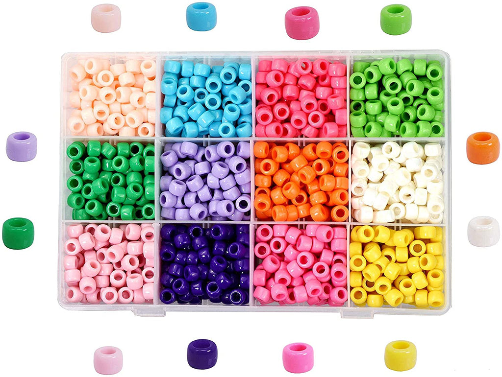 Mandala Crafts Plastic Pony Beads for Jewelry Making – Large