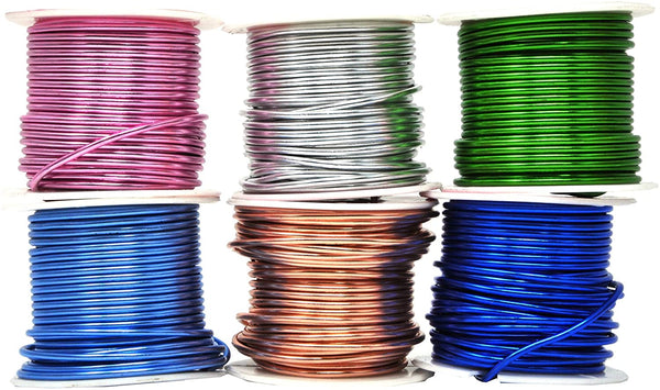 Mandala Crafts Anodized Aluminum Wire for Sculpting, Armature, Jewelry Making, Gem Metal Wrap, Garden, Colored and Soft, Assorted 6 Rolls (20 Gauge, Combo 10)