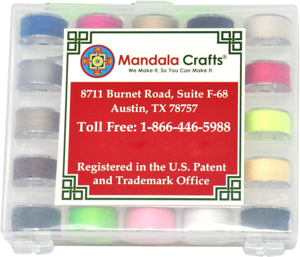 Mandala Crafts Pre-Wound Sewing Thread Bobbin Set for Singer Kenmore Bernina Brother Janome Sewing Machine 36 X 88 Yards Assorted Color