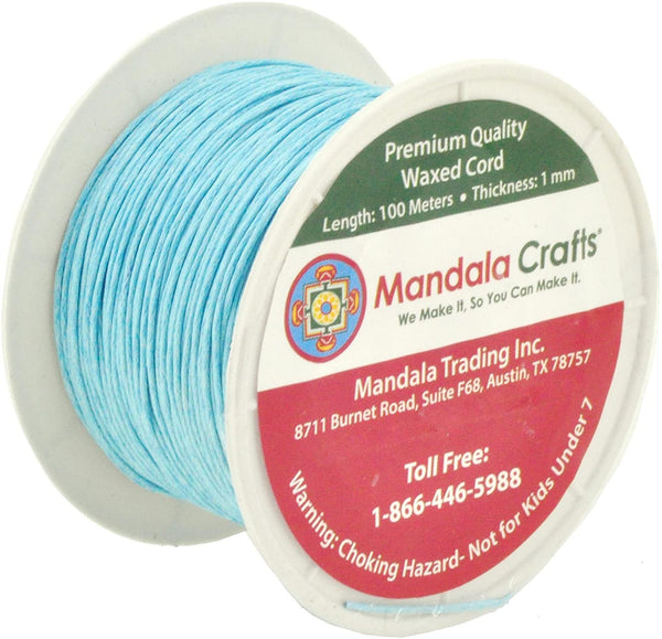 Mandala Crafts 1mm 109 Yards Jewelry Making Beading Crafting Macramé Waxed Cotton Cord Thread