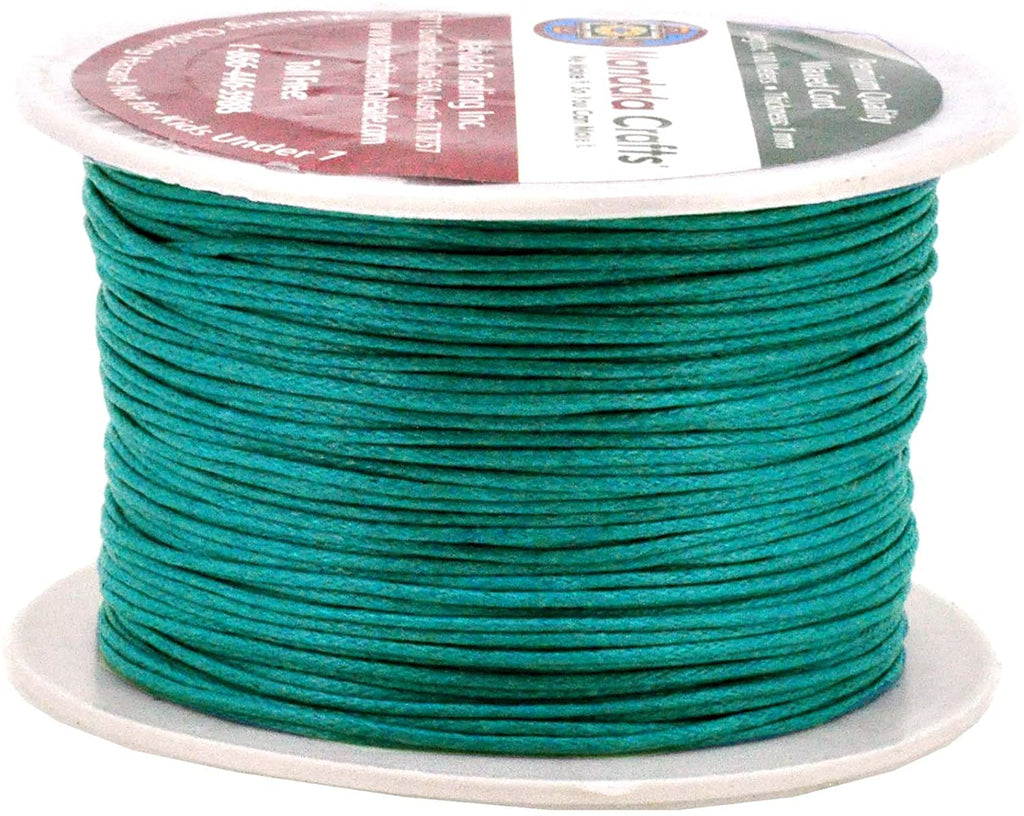 100 Yards Waxed Cord Cotton Waxed Cotton Thread 1mm Waxed Beading String Cord for Jewelry Bracelet Making Macrame Crafting DIY Leather - Teal, Adult