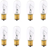Mandala Crafts Appliance Light Bulbs for Microwave, Refrigerator, Oven; Dimmable, Intermediate Base, Pack of 8