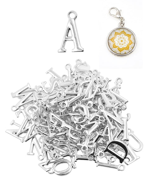 Mandala Crafts Capital Letter Charms for Jewelry Making - Alphabet