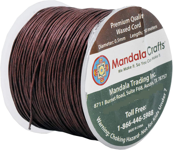 Mandala Crafts 0.5mm 109 Yards Jewelry Making Crafting Beading Macramé Waxed Cotton Cord Thread (Cream)
