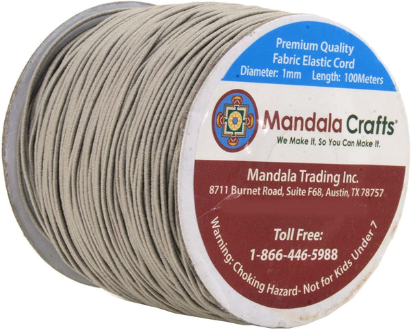 Mandala Crafts 1mm Elastic Cord Stretchy String for Bracelets, Necklaces,  Jewelry Making, Beading, Masks 109 Yards Black