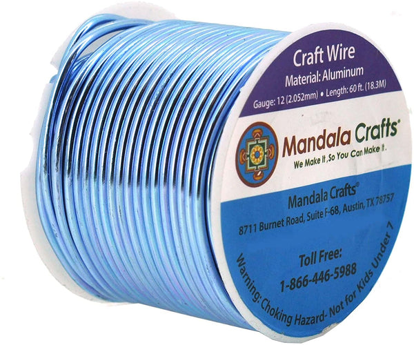 Mandala Crafts Anodized Aluminum Wire for Sculpting, Armature, Jewelry Making, Gem Metal Wrap, Garden, Colored and Soft, 1 Roll(12 Gauge, Hot Pink)