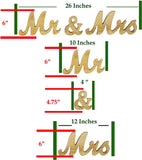 Mandala Crafts Mr and Mrs Sign for Wedding Table, Mr&Mrs Sign Wedding Decorations Set, Mr Mrs Sign Wooden Wedding Sign Photo Prop Sweetheart Table Decorations