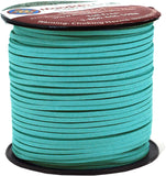 Mandala Crafts 100 Yards 2.65mm Wide Jewelry Making Flat Micro Fiber Lace Faux Suede Leather Cord (Steelblue)