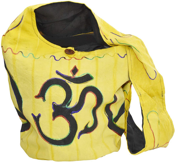 Mandala Crafts Hippie Bag - Boho Bag - Hobo Hippie Purse - Indie Style Hippie Crossbody Bag - Red Om Bohemian Sling Shoulder Bag