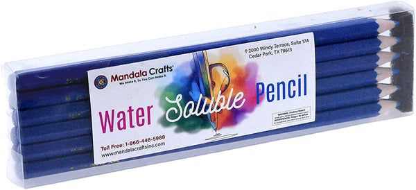 Mandala Crafts Water Soluble Pencil for Fabric Sewing Embroidery Pack of 12 Red