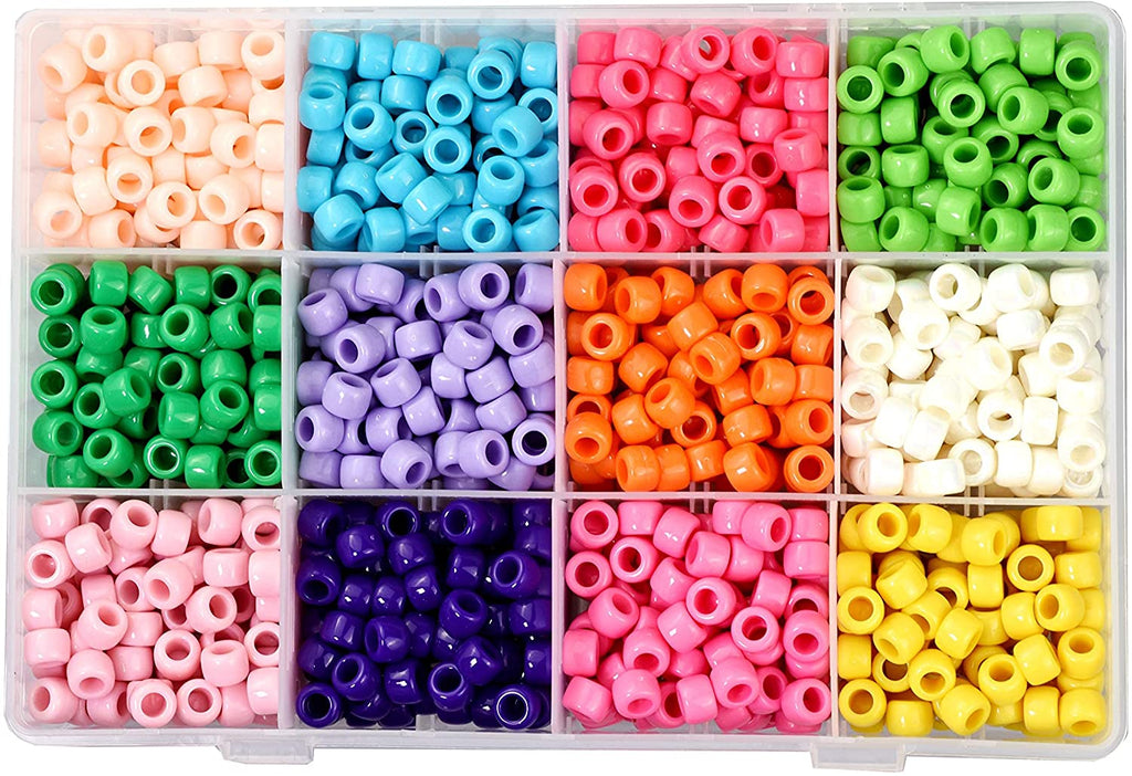 Mandala Crafts Plastic Pony Beads for Jewelry Making – Large
