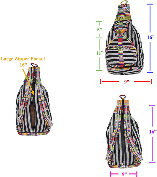 Mandala Crafts Boho Sling Bag for Women – Bohemian Shoulder Backpack – Hippie Boho Sling Backpack for Men Daypack