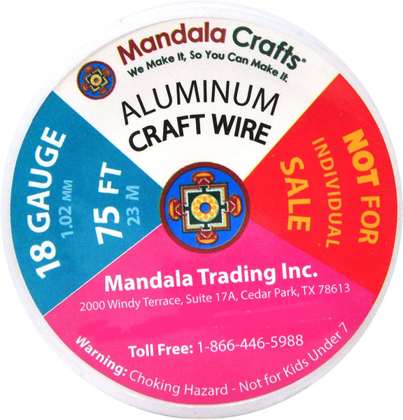 Mandala Crafts Anodized Aluminum Wire for Sculpting, Armature, Jewelry Making, Gem Metal Wrap, Garden, Colored and Soft, Assorted 6 Rolls (18 Gauge, Combo 8)