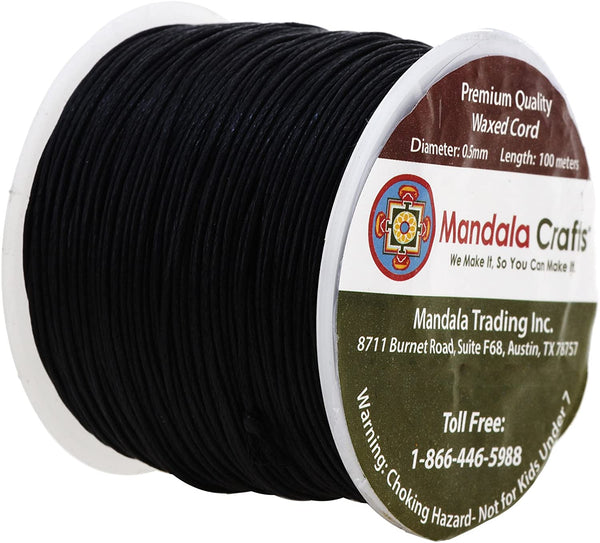 Mandala Crafts 0.5mm 109 Yards Jewelry Making Crafting Beading Macramé Waxed Cotton Cord Thread (Taupe)