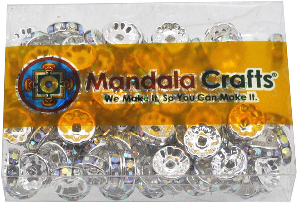 Mandala Crafts Crystal Glass Rondelle Spacer Beads for Jewelry Making, Beading, Crafting