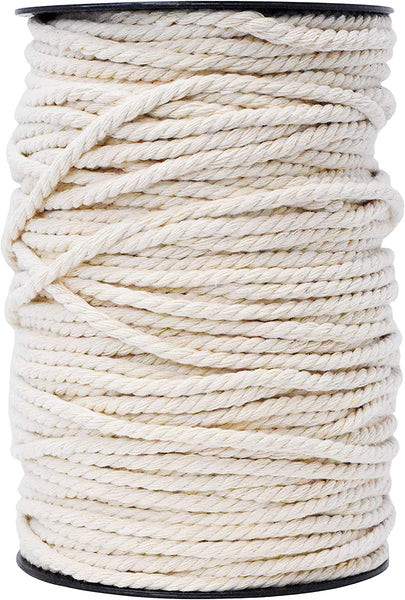 Macrame Cord Cotton Rope Macrame Supplies 3 Ply Twisted Macrame Rope String Yarn for Plant Hanger Wall Hanging Knitting Wedding Décor by Mandala Crafts
