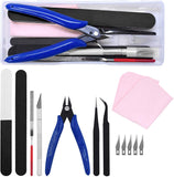 Mandala Crafts Model Tool Kit – Hobby Building Tool Hardware Basic Set with Hobby Clippers Model Tweezers for Plastic Model Car Dollhouse